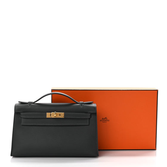 HERMES Swift Kelly Pochette Clutch Ardoise