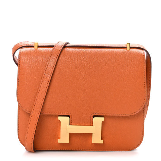 HERMES Chevre Mysore Constance 18 Orange