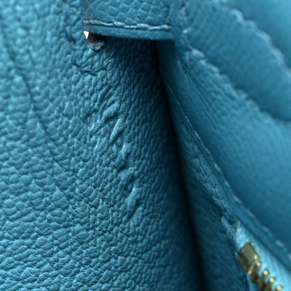 HERMES Madame Calfskin Kelly Sellier 25 Bleu du Nord