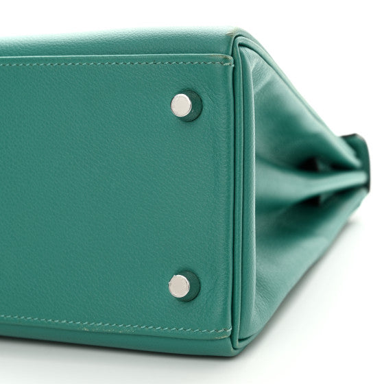 HERMES Evercolor Verso Kelly Retourne 28 Vert Verone Bleu Du Nord