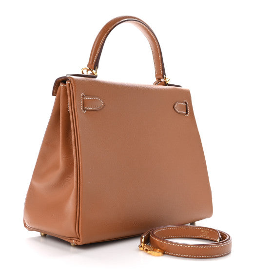 HERMES Madame Calfskin Kelly Retourne 28 Gold