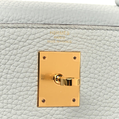 HERMES Taurillon Clemence Kelly Retourne 28 Bleu Pale