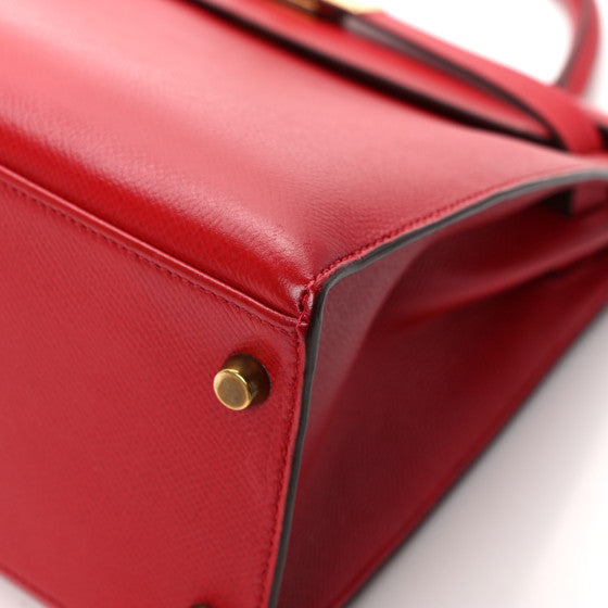 HERMES Courchevel Kelly Sellier 28 Rouge Vif