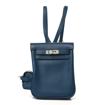 HERMES Swift Kelly Jump Backpack Bleu de Prusse