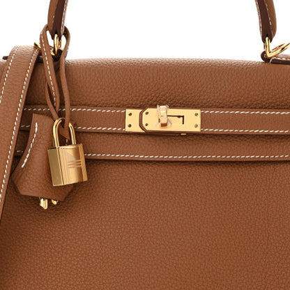 HERMES Togo Kelly Retourne 25 Gold