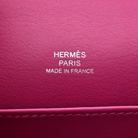 HERMES Swift Kelly Pochette Clutch Rose Pourpre