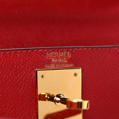 HERMES Courchevel Kelly Sellier 28 Rouge Vif