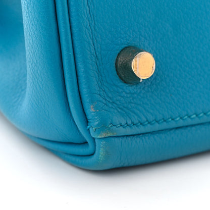 HERMES Evercolor Kelly Retourne 28 Bleu Zanzibar