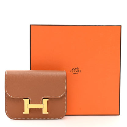 HERMES Evercolor Constance Slim Wallet Gold