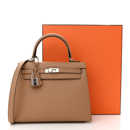 HERMES Epsom Kelly Sellier 25 Chai