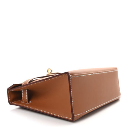 HERMES Swift Kelly Pochette Clutch Gold