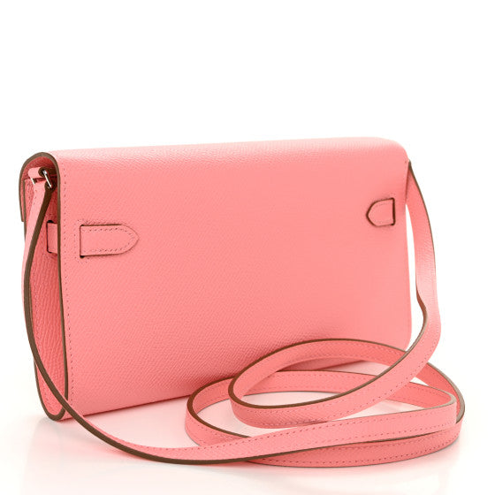 HERMES Epsom Kelly Wallet To Go Rose Confetti