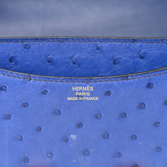 HERMES Ostrich Constance 18 Bleu Saphir