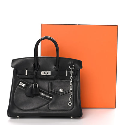 HERMES Veau Volupto Rock Birkin 25 Black