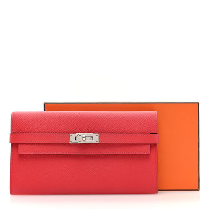 HERMES Epsom Kelly Longue Wallet Bougainvillea