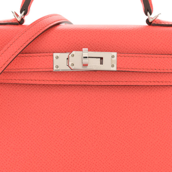 HERMES Epsom Mini Kelly Sellier 20 Rose Texas