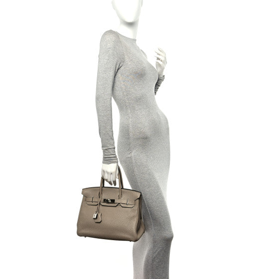 HERMES Togo Birkin 30 Gris Tourterelle