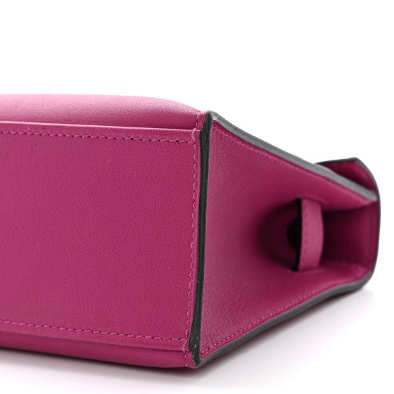 HERMES Swift Kelly Pochette Clutch Rose Pourpre