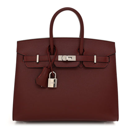 HERMES Madame Calfskin Birkin Sellier 25 Rouge H