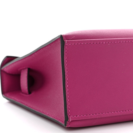 HERMES Swift Kelly Pochette Clutch Rose Pourpre