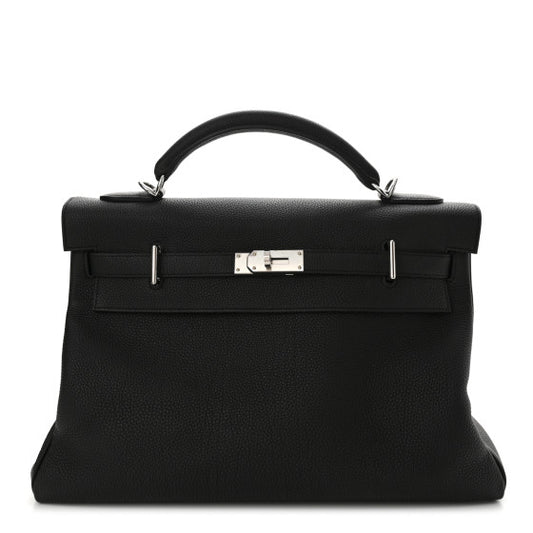 HERMES Togo Maxi Kelly Retourne 42 Black