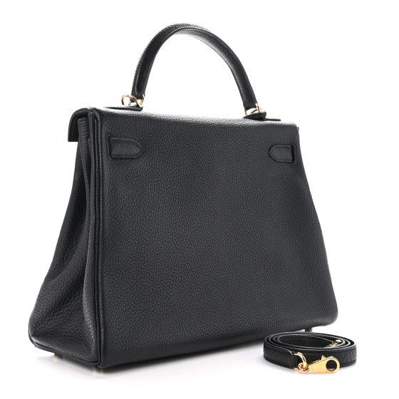 HERMES Taurillon Clemence Kelly Retourne 32 Black