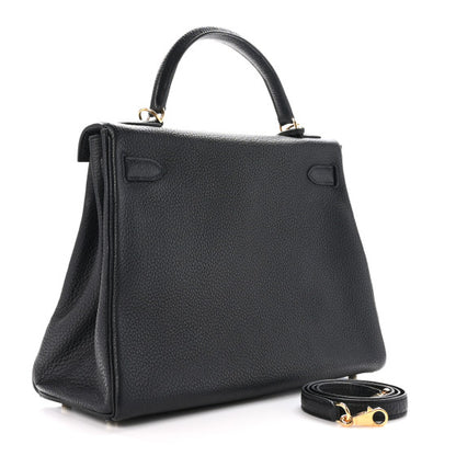 HERMES Taurillon Clemence Kelly Retourne 32 Black