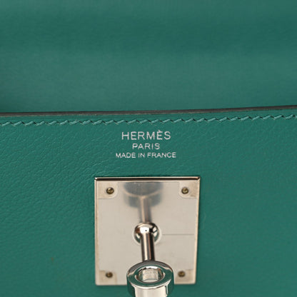 HERMES Evercolor Verso Kelly Retourne 28 Vert Verone Bleu Du Nord