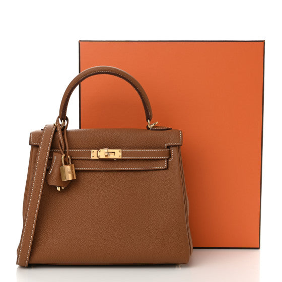 HERMES Togo Kelly Retourne 25 Gold