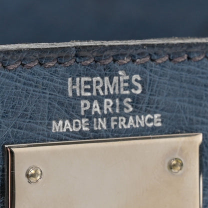 HERMES Ostrich Kelly Sellier 28 Bleu Roi