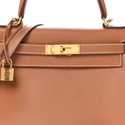 HERMES Madame Calfskin Kelly Retourne 28 Gold