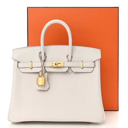 HERMES Swift Birkin 25 Gris Pale