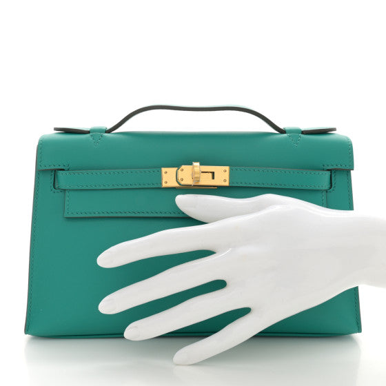 HERMES Swift Kelly Pochette Clutch Vert Verone