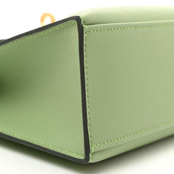 HERMES Swift Kelly Pochette Clutch Vert Criquet