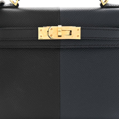 HERMES Epsom Casaque Mini Kelly Sellier 20 Black Bleu Indigo Rouge Grenat