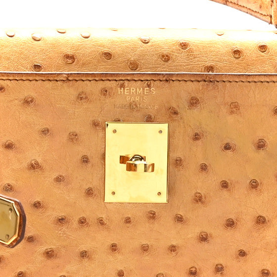 HERMES Ostrich Kelly Sellier 35 Gold