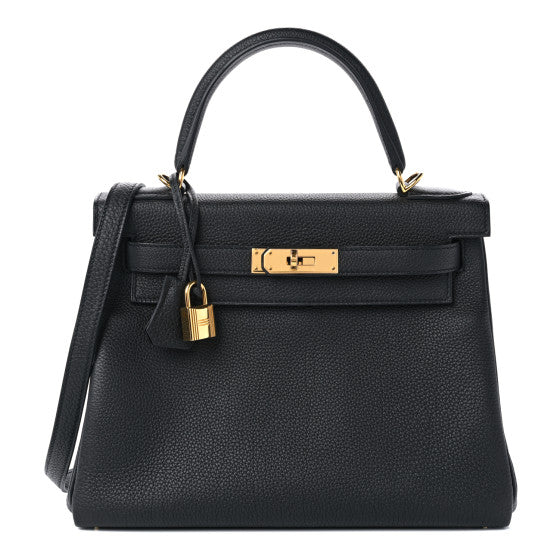 HERMES Togo Kelly Retourne 28 Black