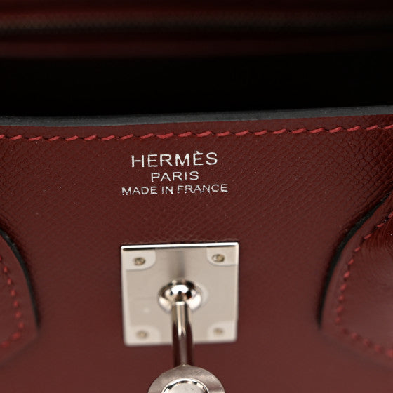 HERMES Madame Calfskin Birkin Sellier 25 Rouge H