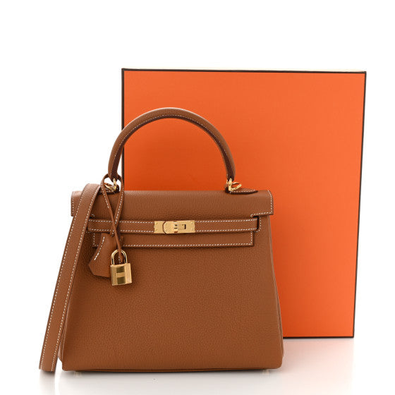 HERMES Togo Kelly Retourne 25 Gold