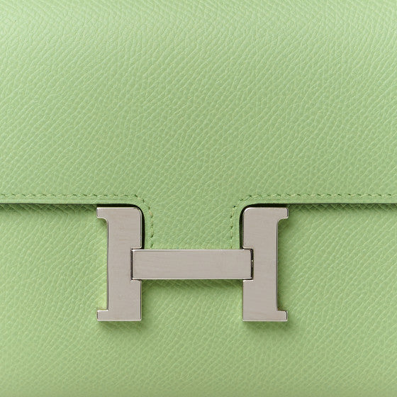 HERMES Epsom Constance Long To Go Wallet Vert Criquet