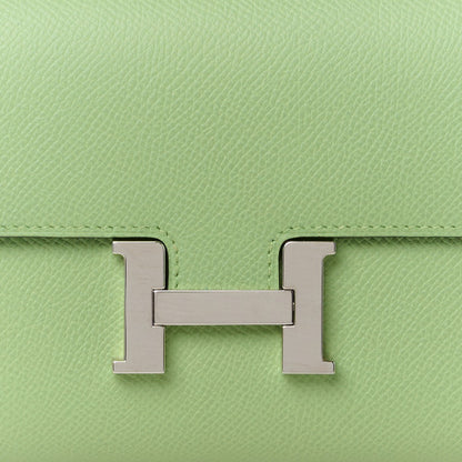 HERMES Epsom Constance Long To Go Wallet Vert Criquet