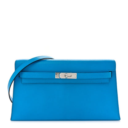 HERMES Chevre Chamkila Kelly Elan Bleu Frida