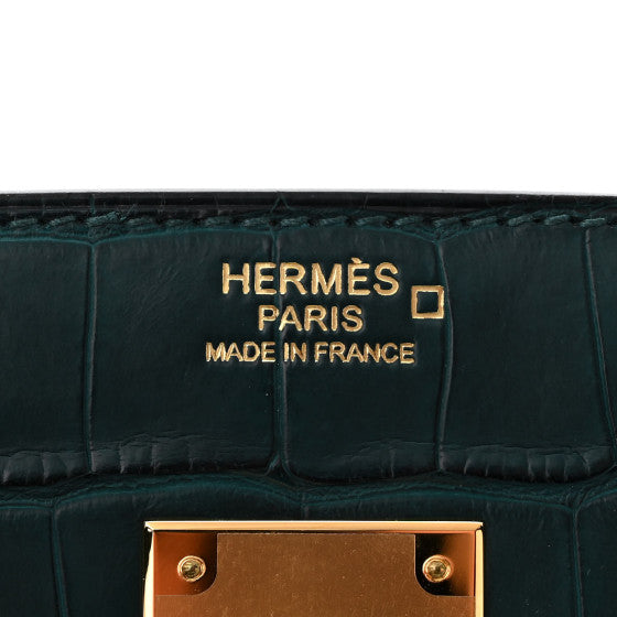 HERMES Matte Alligator Birkin 30 Vert Cypress