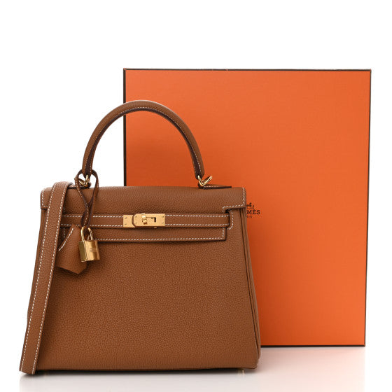 HERMES Togo Kelly Retourne 25 Gold