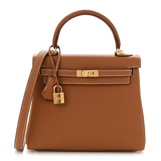 HERMES Togo Kelly Retourne 25 Gold