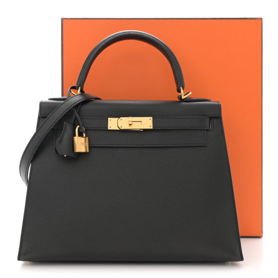 HERMES Epsom Kelly Sellier 28 Black