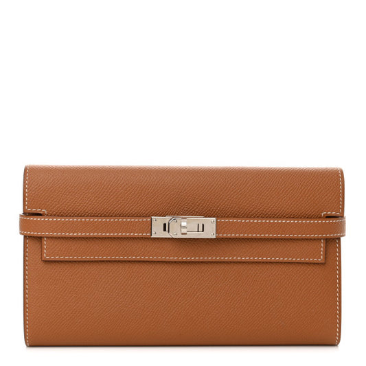 HERMES Epsom Kelly Longue Wallet Gold