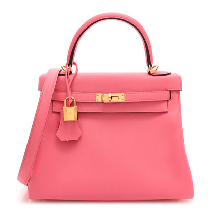 HERMES Swift Kelly Retourne 25 Rose Azalee