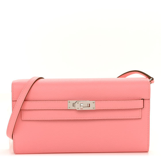 HERMES Epsom Kelly Wallet To Go Rose Confetti