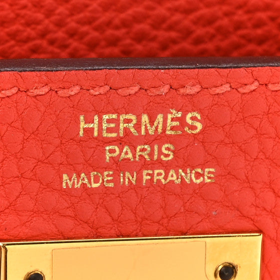 HERMES Togo Kelly Retourne 28 Capucine